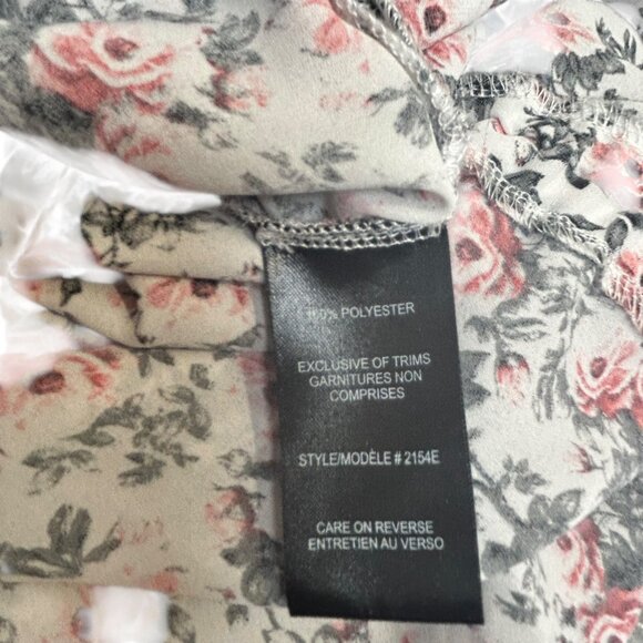 Romantic Muted Watercolor Pink Rose Sweet Country Girl Vibe Blouse Size L - Picture 5 of 7